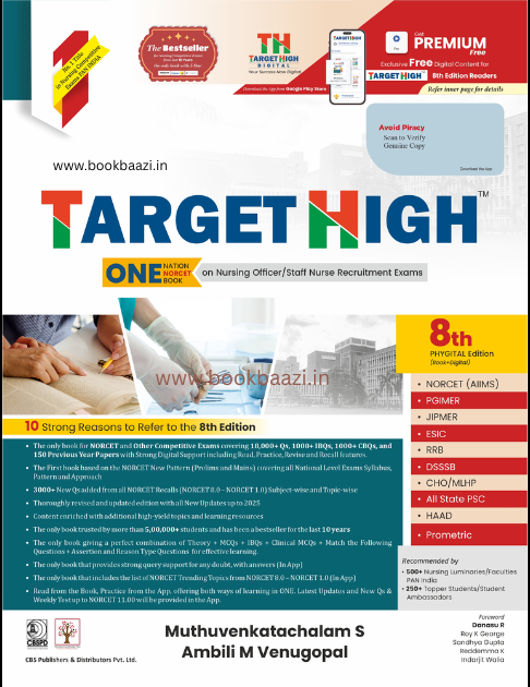 Target High NORCET Exam - One Nation One Book for Nursing Officer & Staff Nurse 8th Edition
