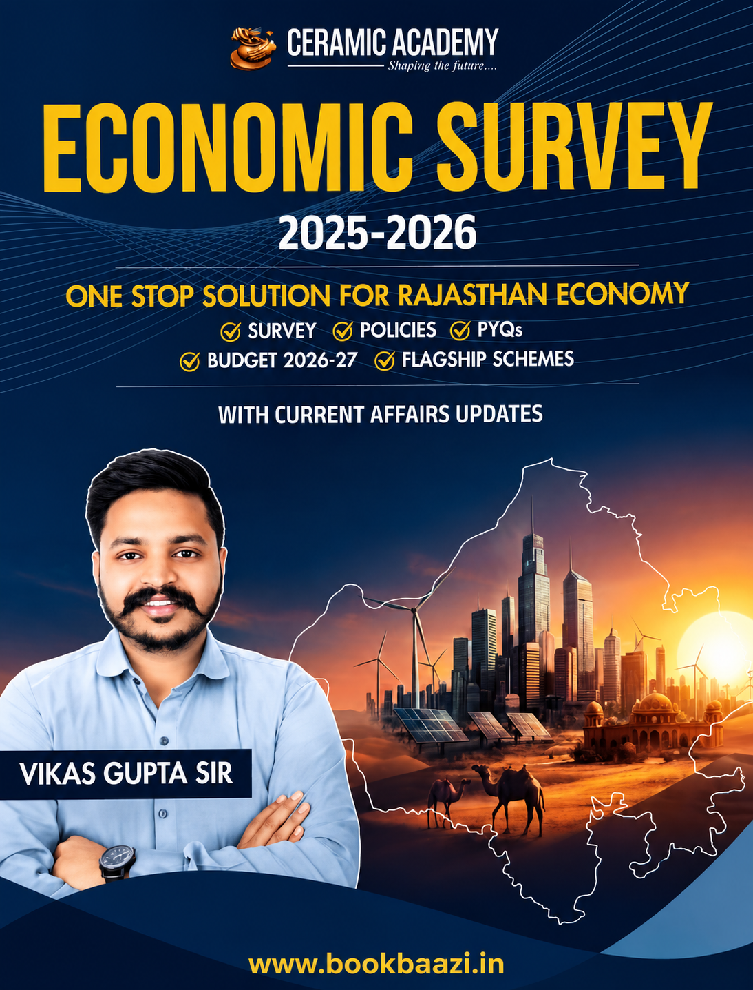 Ceramic Academy Economic Survey 2025-26 And Budget 2026-27 ( English Medium ) By Vikas Gupta sir