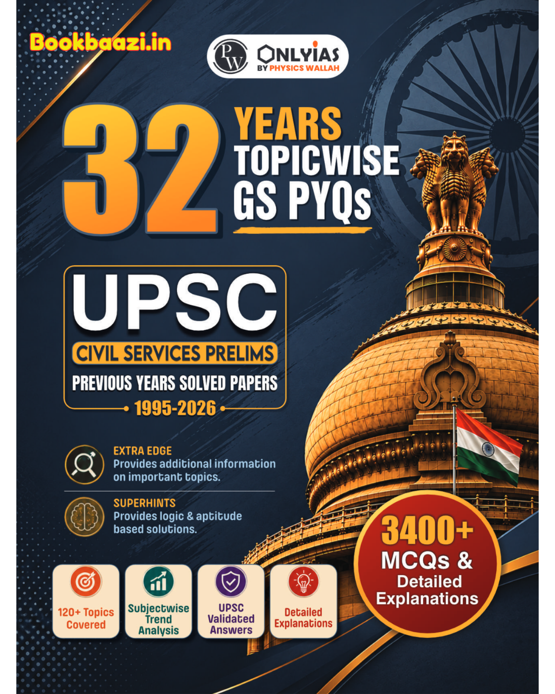 PW Only IAS 32 Year Solved Paper English Medium PYQ 3400+